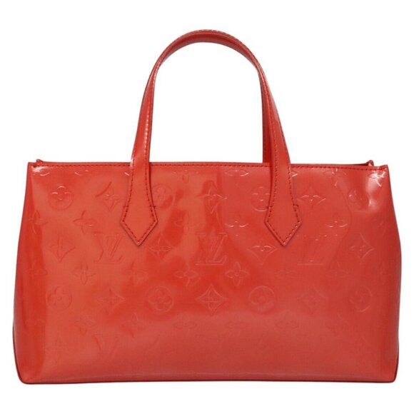 LOUIS VUITTON Monogram Vernis Wilshire PM Hand Bag Orenge LV Auth - Picture 3 of 16